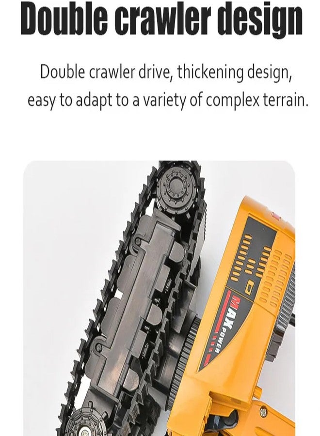 NVF Remote Control Excavator Toy, 2.4G RC Construction Truck, 4WD Alloy with LED Lights - Image 2